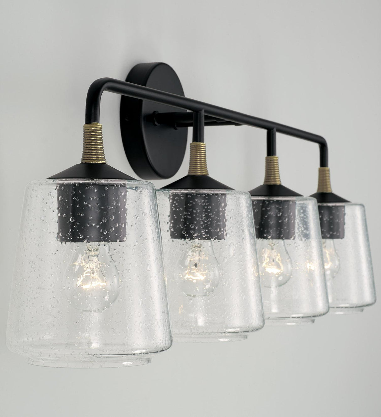 Capital Lighting 145641KB-530 Amara 4 Light Vanity Matte Black with Brass