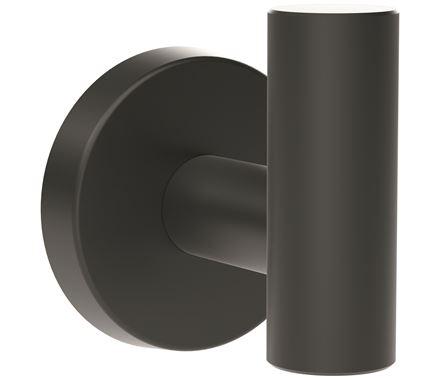 Amerock BH26542MB Matte Black Single Robe Hook 2-1/4 in. (57 mm) Length Towel Holder Arrondi Towel Hook for Bathroom Bathroom Hardware Bath Accessories
