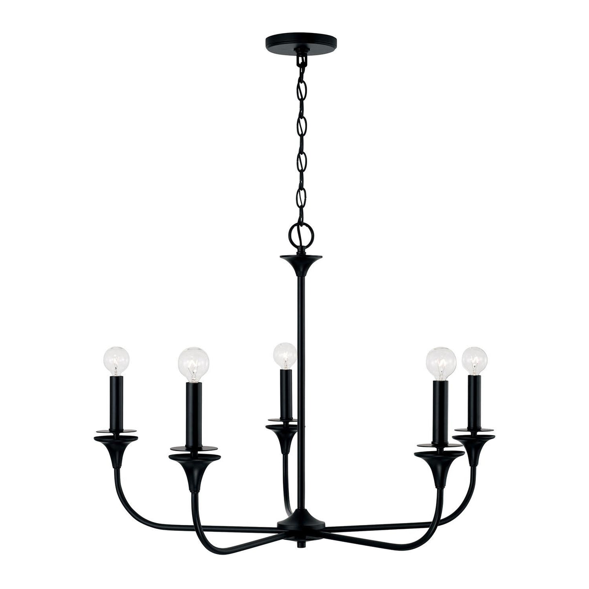 Capital Lighting 448951MB Presley 5 Light Chandelier Matte Black