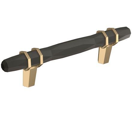 Amerock Cabinet Pull Black Bronze/Golden Champagne 3-3/4 inch (96 mm) Center-to-Center London 1 Pack Drawer Pull Drawer Handle Cabinet Hardware