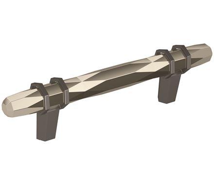 Amerock Cabinet Pull Polished Nickel/Black Chrome 3-3/4 inch (96 mm) Center-to-Center London 1 Pack Drawer Pull Drawer Handle Cabinet Hardware