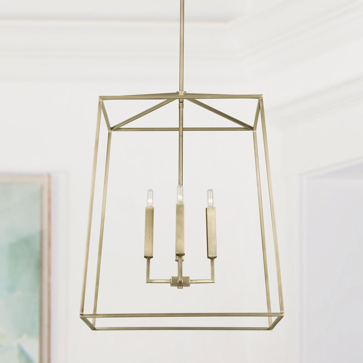 Capital Lighting 537643AD Thea 4 Light Foyer Aged Brass