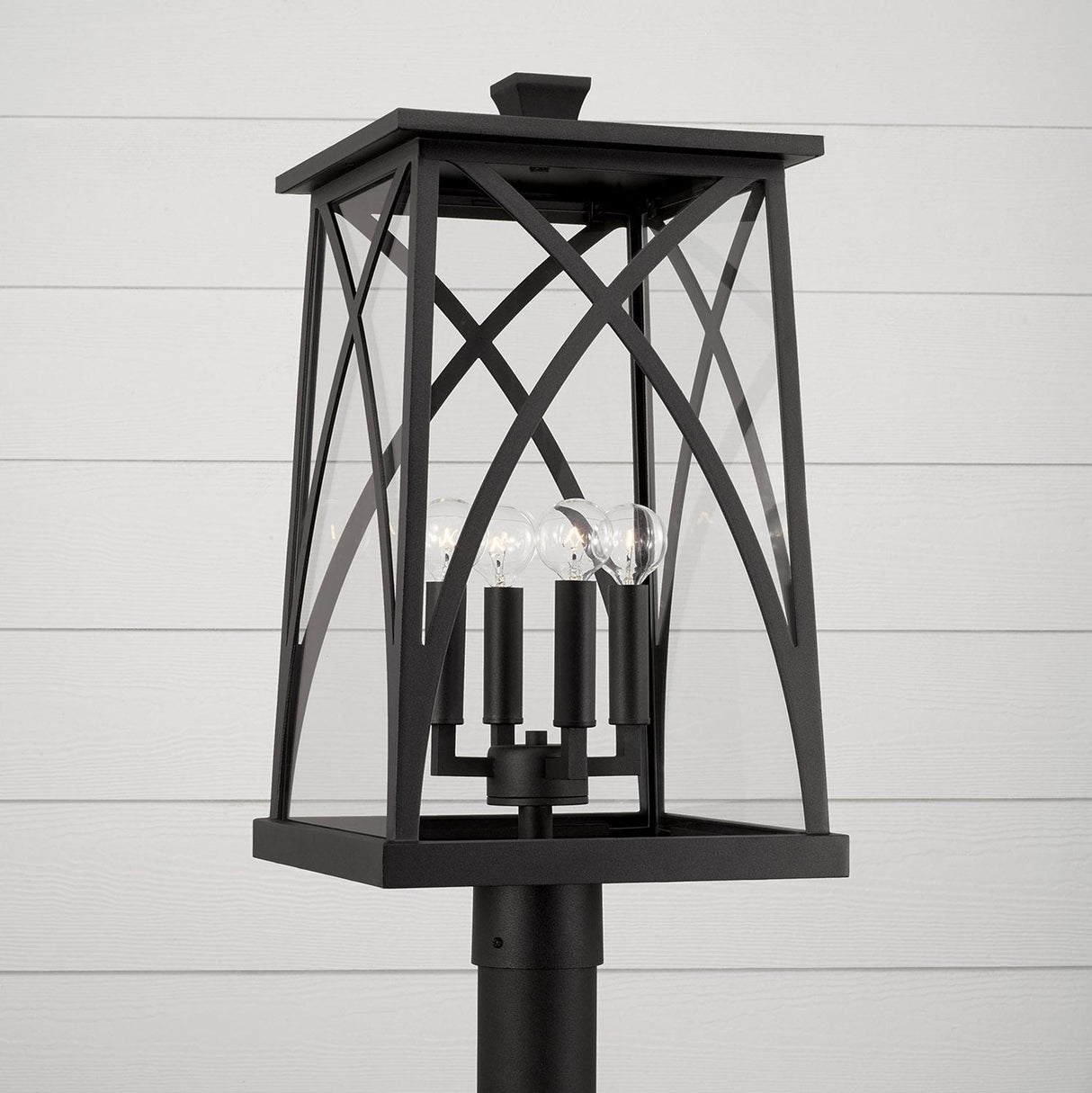 Capital Lighting 946543BK Marshall 4 Light Outdoor Post Lantern Black