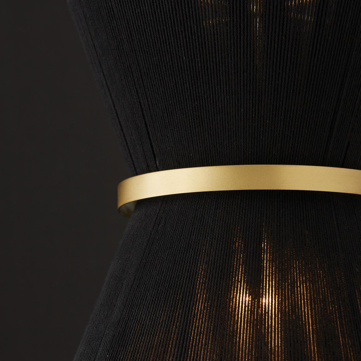 Capital Lighting 341211KP Cecilia 1 Light Pendant Black Rope and Patinaed Brass