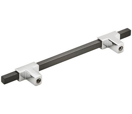 Amerock Cabinet Pull Polished Chrome/Brushed Matte Black 5-1/16 inch (128 mm) Center to Center Urbanite 1 Pack Drawer Pull Drawer Handle Cabinet Hardware