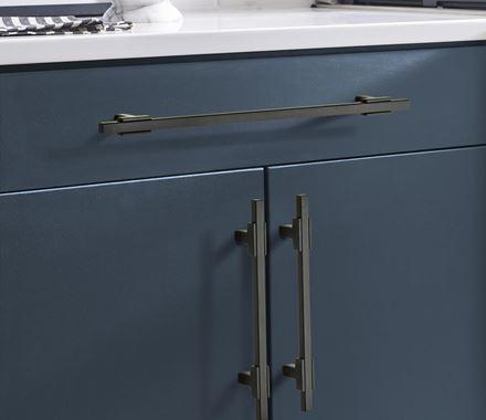 Amerock Cabinet Pull Matte Black/Matte Black 10-1/16 inch (256 mm) Center to Center Urbanite 1 Pack Drawer Pull Drawer Handle Cabinet Hardware