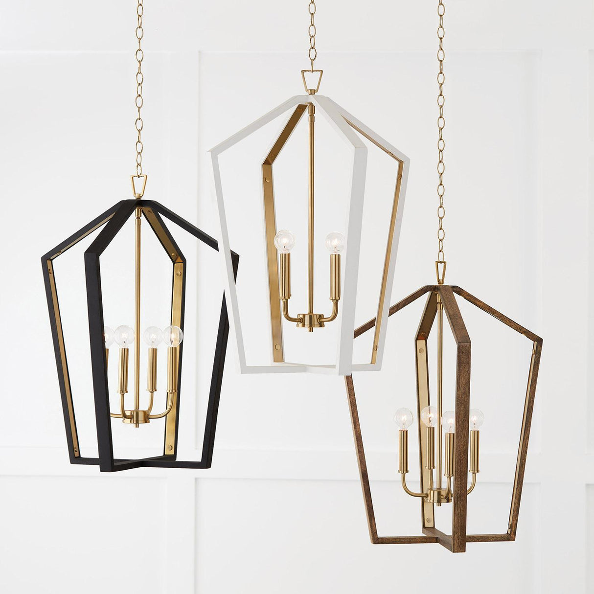 Capital Lighting 344541NM Maren 4 Light Pendant Nordic Wood and Matte Brass