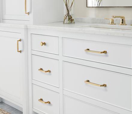 Amerock Cabinet Pull Golden Champagne 5-1/16 inch (128 mm) Center to Center Westerly 1 Pack Drawer Pull Drawer Handle Cabinet Hardware