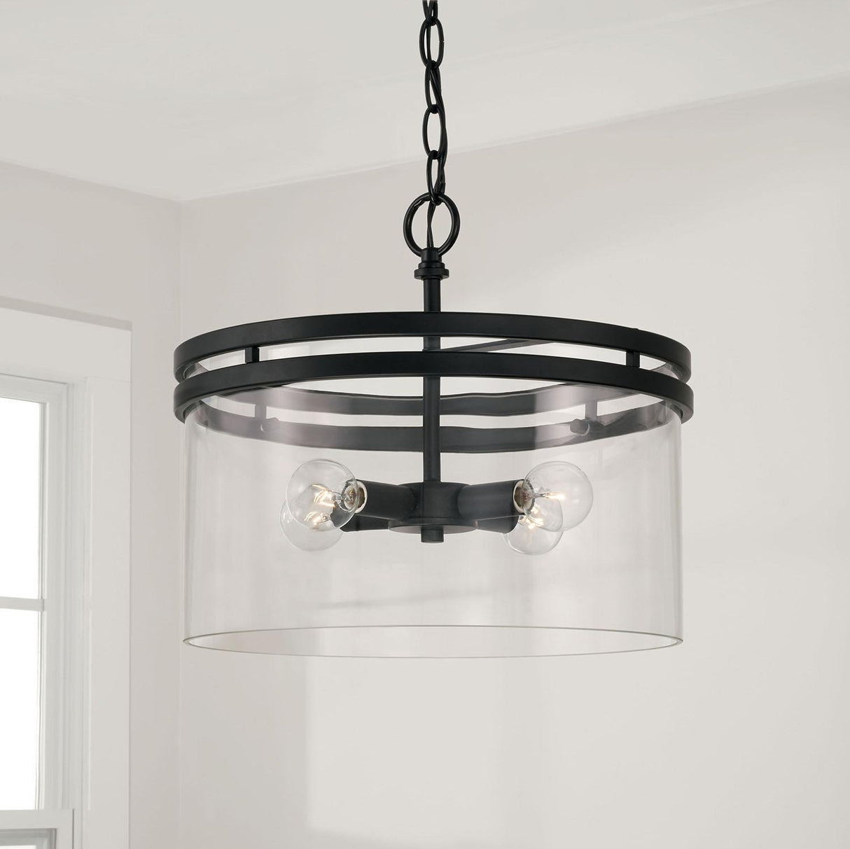 Capital Lighting 248741MB Fuller 4 Light Dual Mount Semi-Flush/Pendant Matte Black