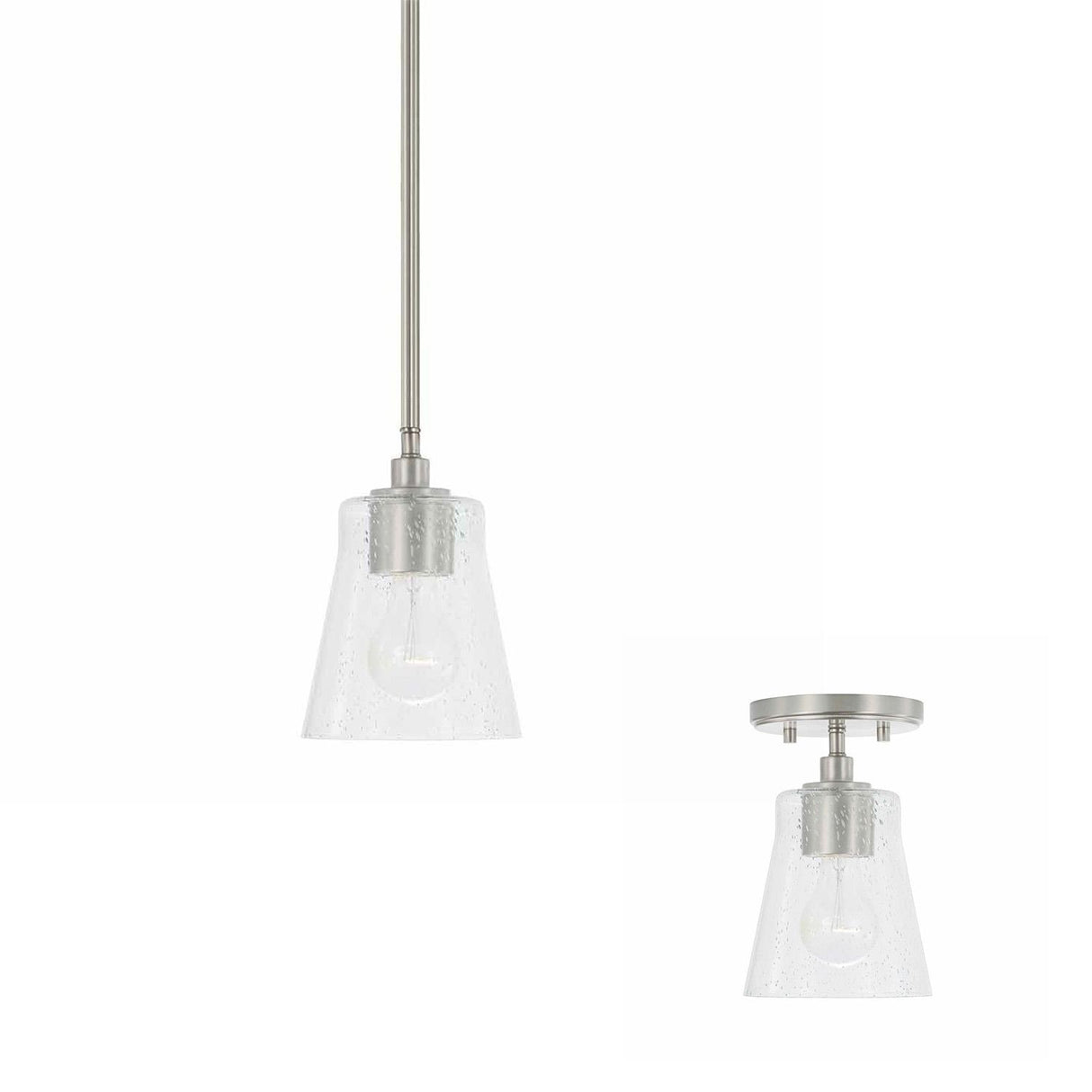 Capital Lighting 346911BN-533 Baker 1 Light Pendant Brushed Nickel