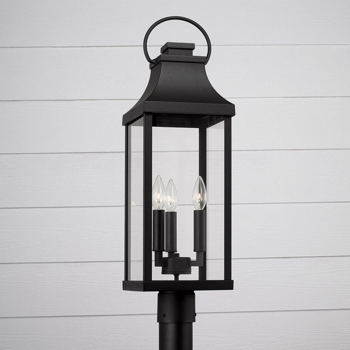 Capital Lighting 946432BK Bradford 3 Light Outdoor Post Lantern Black
