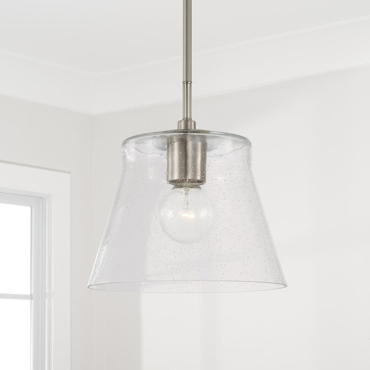 Capital Lighting 346912BN Baker 1 Light Pendant Brushed Nickel