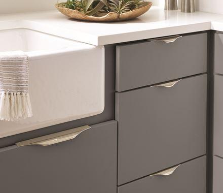 Amerock Cabinet Edge Pull Polished Nickel 4-3/16 inch (106 mm) Center to Center Aloft 1 Pack Drawer Pull Drawer Handle Cabinet Hardware