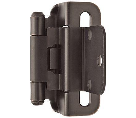 Amerock Cabinet Hinge 3/8 inch (10 mm) Inset Hinge Oil Rubbed Bronze 2 Pack Self-Closing Hinge Partial Wrap Hinge Cabinet Door Hinge