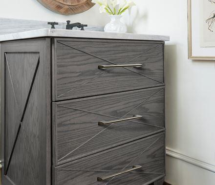 Amerock Cabinet Pull Graphite 6-5/16 inch (160 mm) Center to Center Riva 1 Pack Drawer Pull Drawer Handle Cabinet Hardware