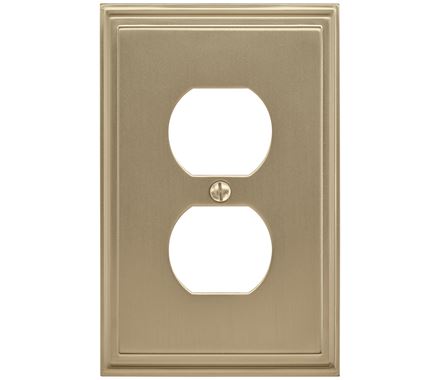 Amerock Wall Plate Golden Champagne Duplex Outlet Cover Mulholland 1 Pack Electrical Outlet Cover
