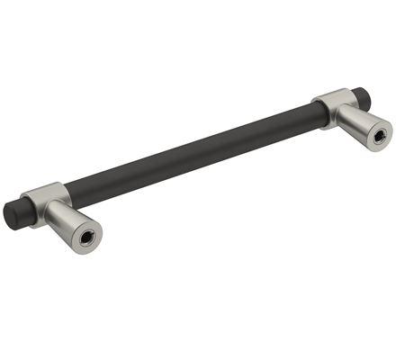 Amerock Cabinet Pull Matte Black/Satin Nickel 5-1/16 inch (128 mm) Center-to-Center Mergence 1 Pack Drawer Pull Cabinet Handle Cabinet Hardware