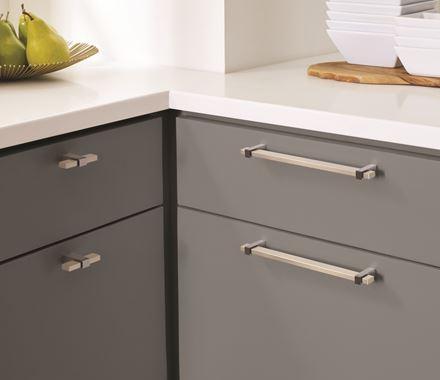 Amerock Cabinet Pull Silver Champagne/Black Nickel 7-9/16 inch (192 mm) Center to Center Mulino 1 Pack Drawer Pull Drawer Handle Cabinet Hardware