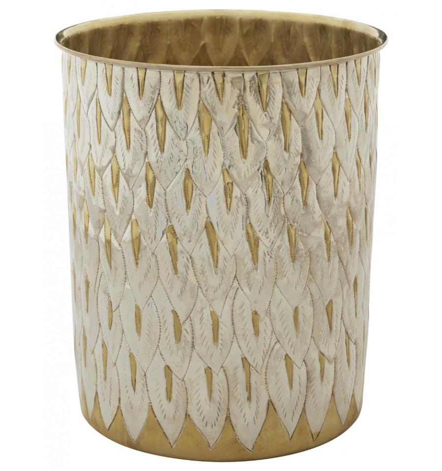 Thompson Traders Pavone Wastebasket Pavone Wastebasket AP3 Polished Brass and Nickel
(Peacock)