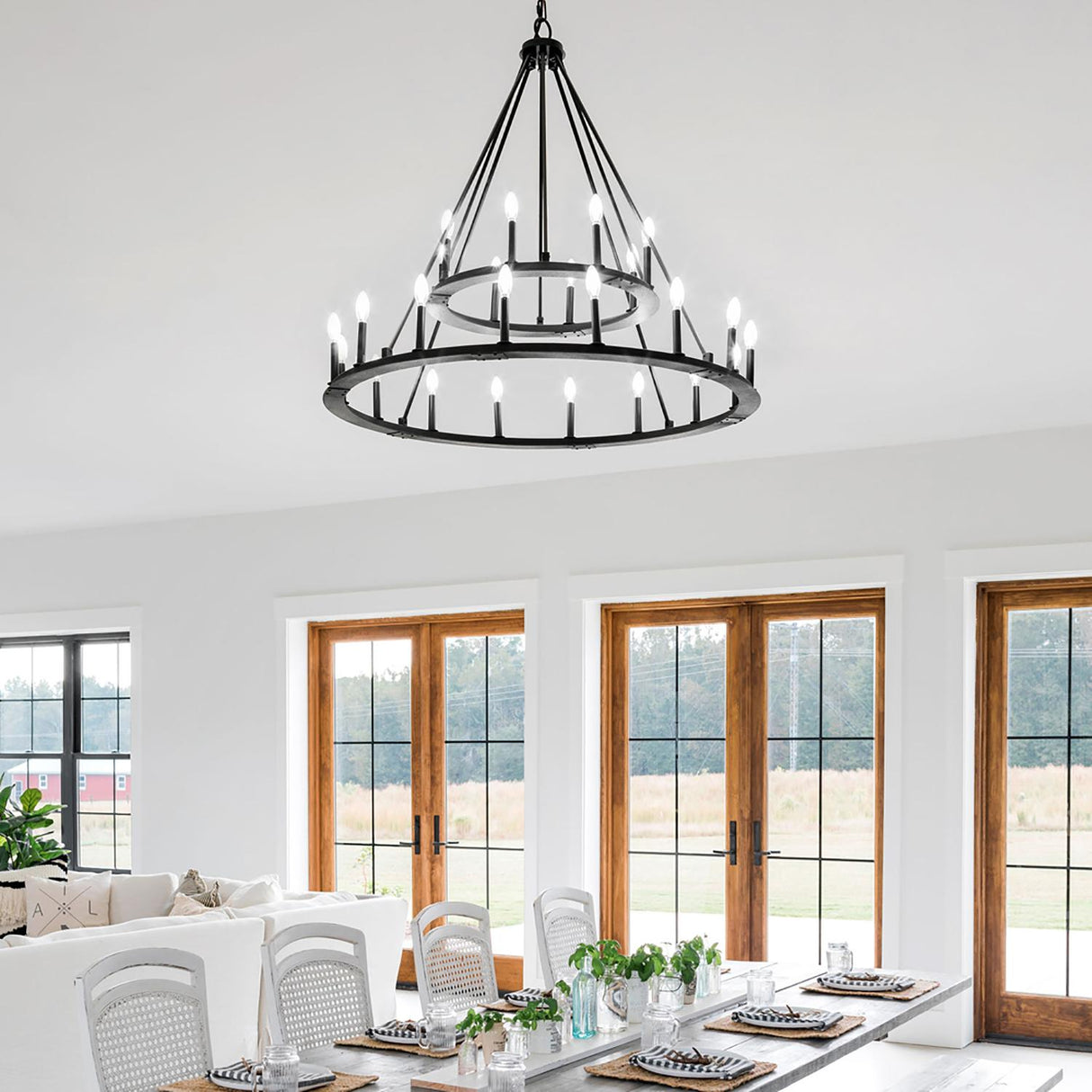 Capital Lighting 4910BI Pearson 24 Light Chandelier Black Iron