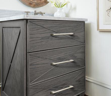 Amerock Cabinet Pull Satin Nickel 6-5/16 inch (160 mm) Center to Center Riva 1 Pack Drawer Pull Drawer Handle Cabinet Hardware