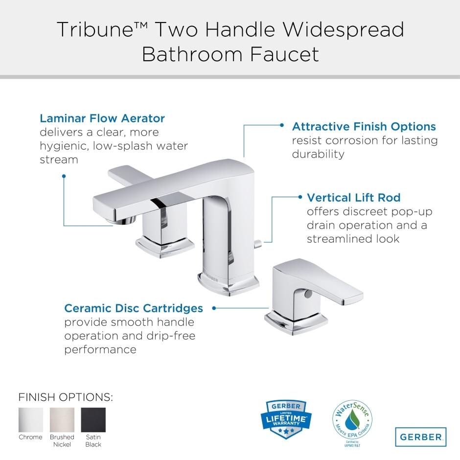 Gerber D304170BN Tribune Two Handle Widespread Bathroom Faucet - Brushed Nickel