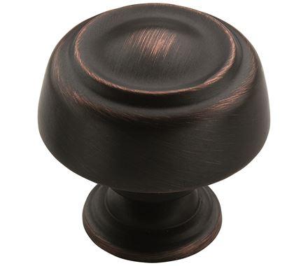 Amerock Cabinet Knob Oil Rubbed Bronze 1-5/8 inch (41 mm) Diameter Kane 1 Pack Drawer Knob Cabinet Hardware