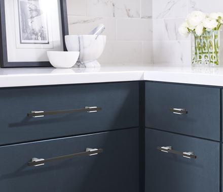 Amerock Cabinet Pull Polished Chrome/Brushed Matte Black 7-9/16 inch (192 mm) Center to Center Urbanite 1 Pack Drawer Pull Drawer Handle Cabinet Hardware