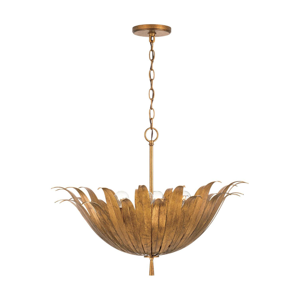 Capital Lighting 349541AG Eden 4 Light Pendant Antique Gold