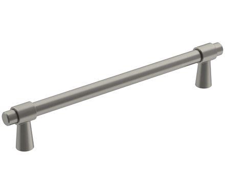 Amerock Cabinet Pull Satin Nickel 6-5/16 inch (160 mm) Center-to-Center Destine 1 Pack Drawer Pull Cabinet Handle Cabinet Hardware