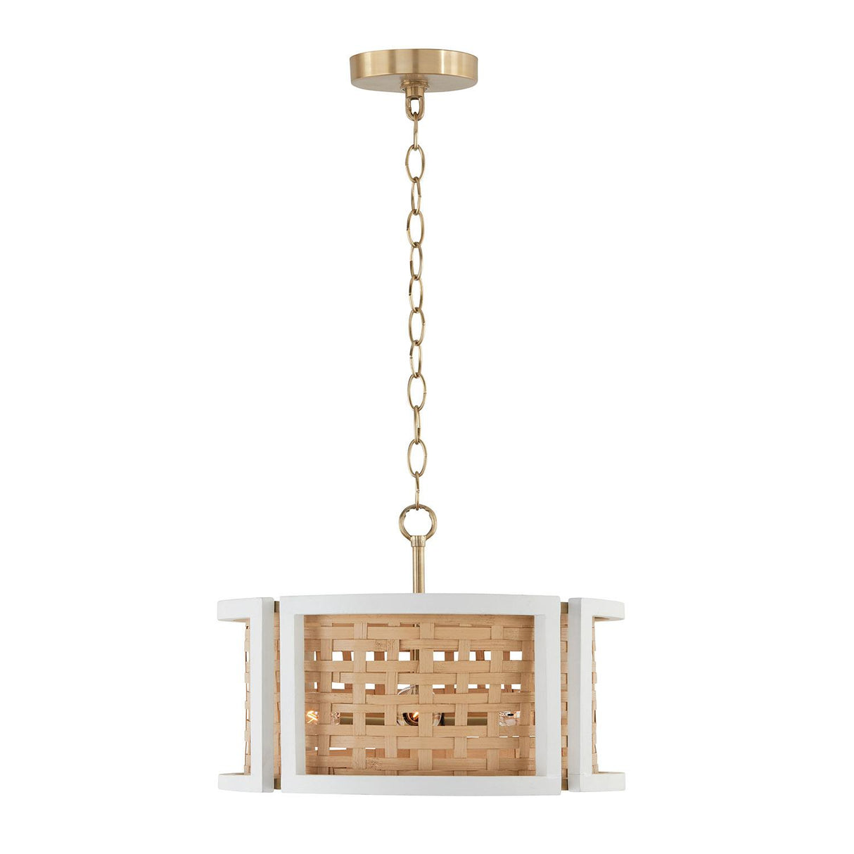 Capital Lighting 244341WM Lola 4 Light Semi-Flush Flat White and Matte Brass
