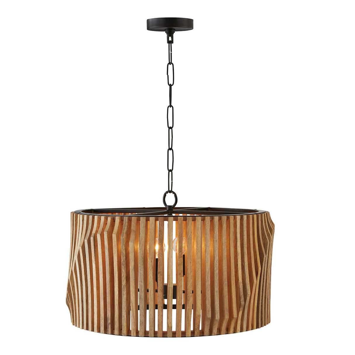 Capital Lighting 344642WK Archer 4 Light Pendant Light Wood and Matte Black