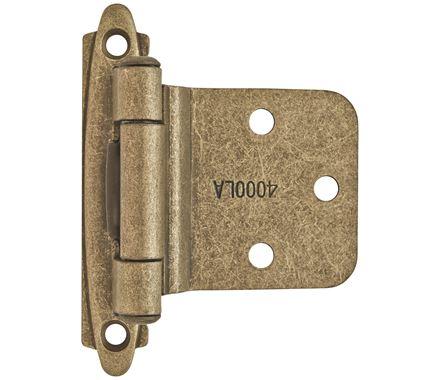 Amerock Cabinet Hinge Variable Overlay Hinge with Reverse Bevel Burnished Brass 2 Pack Self-Closing Hinge Cabinet Door Hinge