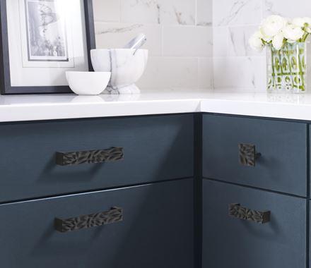 Amerock Cabinet Pull Matte Black 6-5/16 inch (160 mm) Center to Center Calathea 1 Pack Drawer Pull Drawer Handle Cabinet Hardware