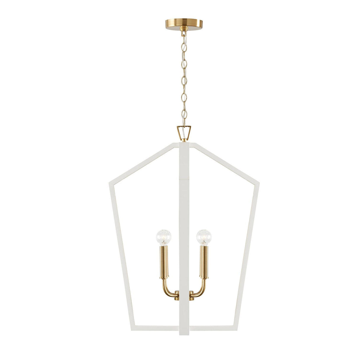 Capital Lighting 344541WM Maren 4 Light Pendant Flat White and Matte Brass