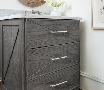 Amerock Cabinet Pull Satin Nickel 5-1/16 inch (128 mm) Center to Center Riva 1 Pack Drawer Pull Drawer Handle Cabinet Hardware