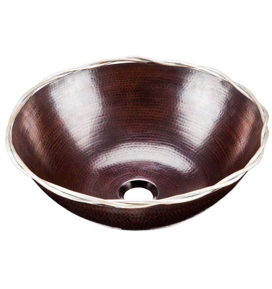 Thompson Traders Roma Black Copper Bath Sink Leon BRV-15625BC Aged Copper
(Hammered)