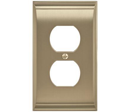 Amerock Wall Plate Golden Champagne Duplex Outlet Cover Candler 1 Pack Electrical Outlet Cover