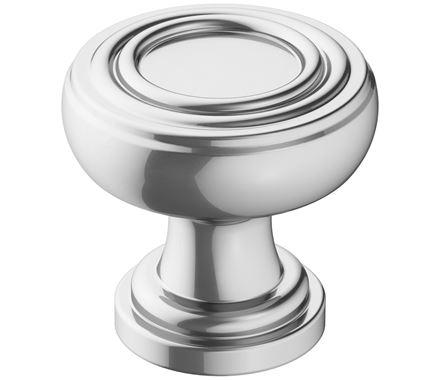 Amerock Cabinet Knob Polished Chrome 1-1/8 inch (29 mm) Diameter Ville 1 Pack Drawer Knob Cabinet Hardware