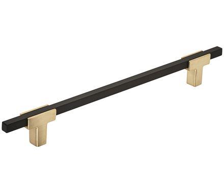 Amerock Cabinet Pull Brushed Gold/Matte Black 7-9/16 inch (192 mm) Center to Center Urbanite 1 Pack Drawer Pull Drawer Handle Cabinet Hardware