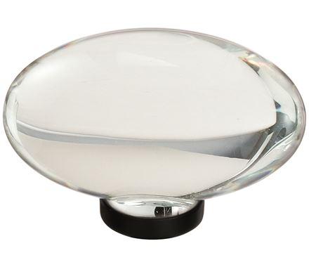 Amerock Cabinet Knob Clear/Black Bronze 1-3/4 inch (44 mm) Length Glacio 1 Pack Drawer Knob Cabinet Hardware