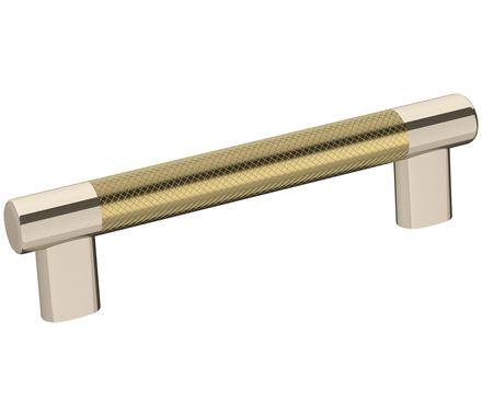 Amerock Cabinet Pull Polished Nickel/Golden Champagne 5-1/16 inch (128 mm) Center-to-Center Esquire 1 Pack Drawer Pull Drawer Handle Cabinet Hardware