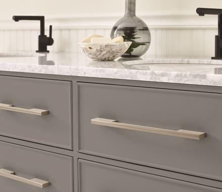Amerock Cabinet Pull Silver Champagne 6-5/16 inch (160 mm) Center to Center Separa 1 Pack Drawer Pull Drawer Handle Cabinet Hardware
