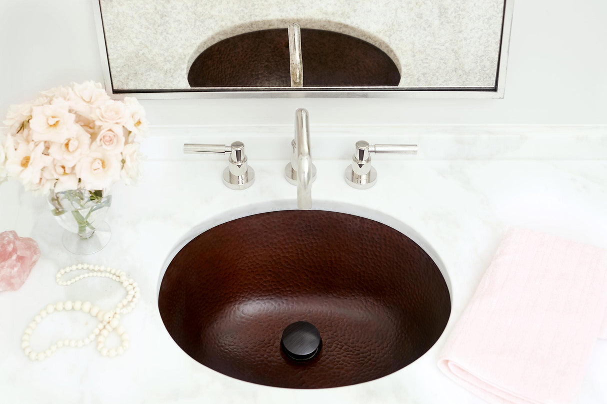 Thompson Traders Black Copper Farley Bath Sink Uruapan BOU-1915BC Aged Copper
(Hammered)