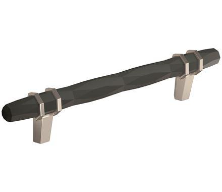 Amerock Cabinet Pull Black Bronze/Satin Nickel 5-1/16 inch (128 mm) Center-to-Center London 1 Pack Drawer Pull Drawer Handle Cabinet Hardware