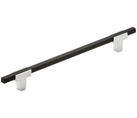 Amerock Cabinet Pull Polished Chrome/Brushed Matte Black 7-9/16 inch (192 mm) Center to Center Urbanite 1 Pack Drawer Pull Drawer Handle Cabinet Hardware