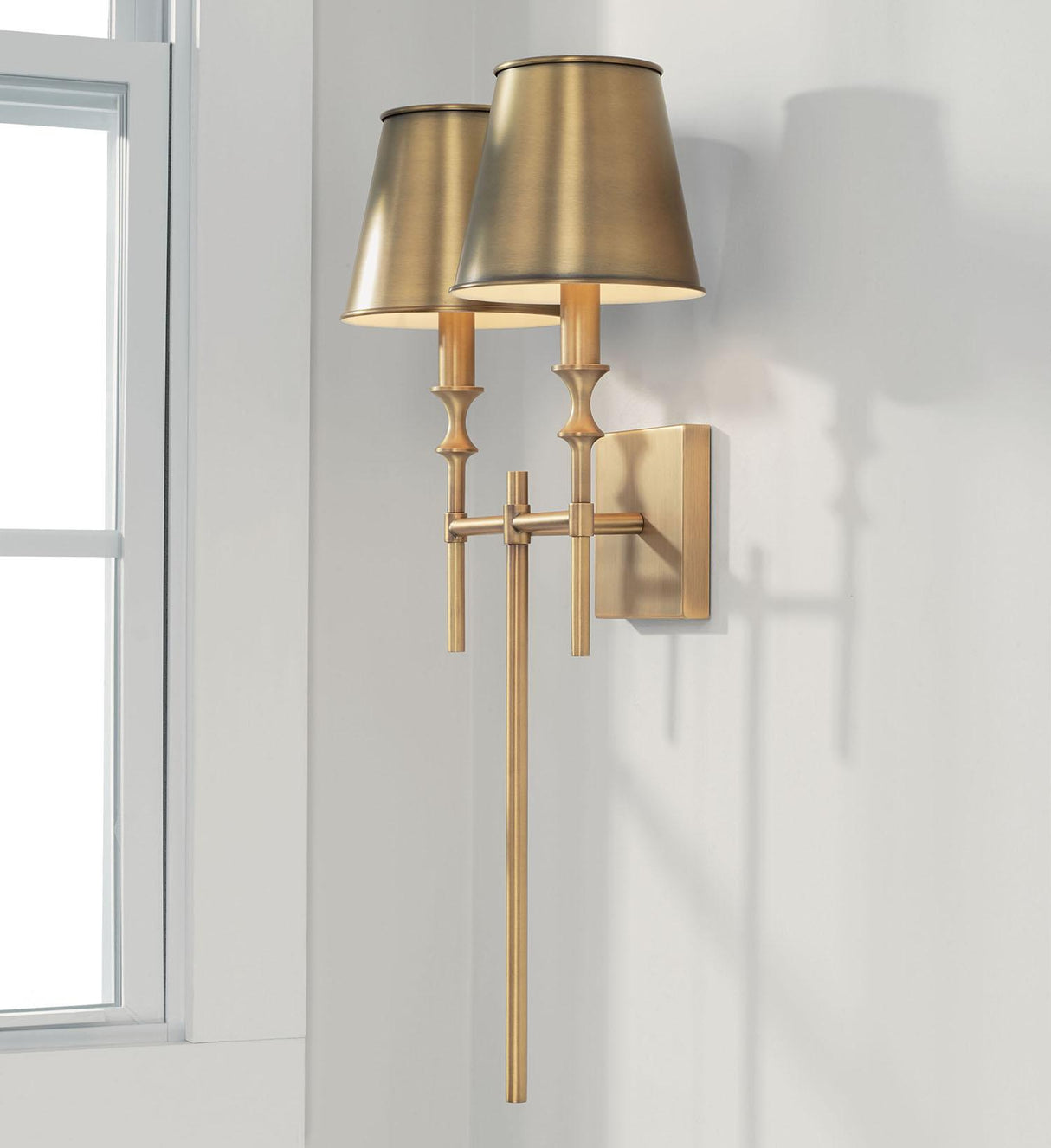 Capital Lighting 649721AD-708 Whitney 2 Light Sconce Aged Brass