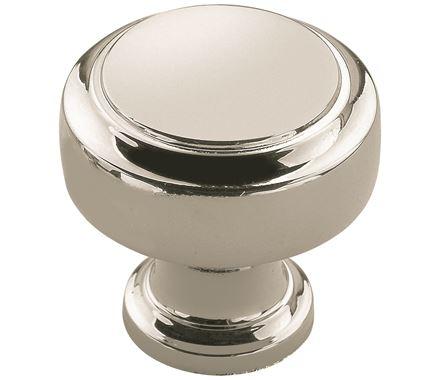 Amerock Cabinet Knob Polished Nickel 1-3/16 inch (30 mm) Diameter Highland Ridge 1 Pack Drawer Knob Cabinet Hardware