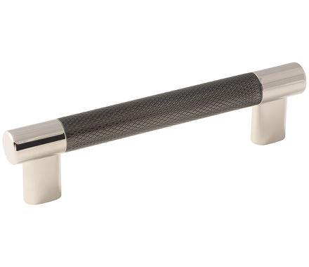 Amerock Cabinet Pull Polished Nickel/Gunmetal 5-1/16 inch (128 mm) Center to Center Esquire 1 Pack Drawer Pull Drawer Handle Cabinet Hardware