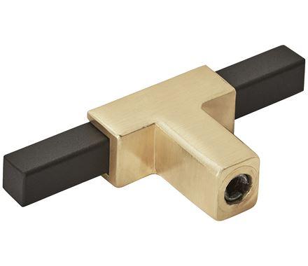 Amerock BP67BGLMB Kitchen Cabinet Door or Drawer Knob Brushed Gold/Matte Black 2-3/4 inch (70 mm) Length Urbanite 1 Pack Furniture Hardware Bathroom Cabinet Hardware